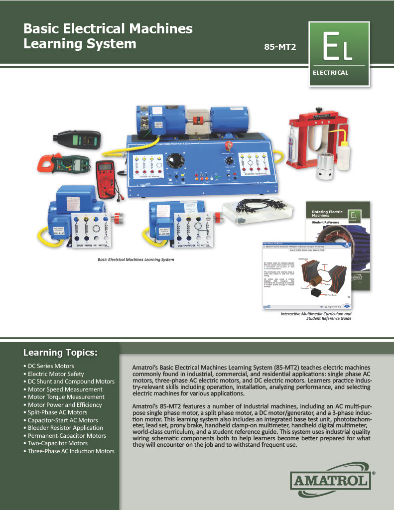 Amatrol Basic Electrical Machines 85-MT2