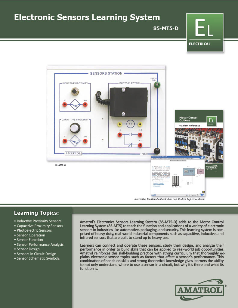Amatrol Electronic Sensors Trainer 85-MT5D