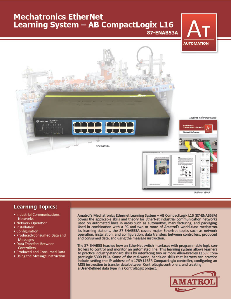 Amatrol Mechatronics Ethernet – AB CompactLogix L16 87-ENAB53A