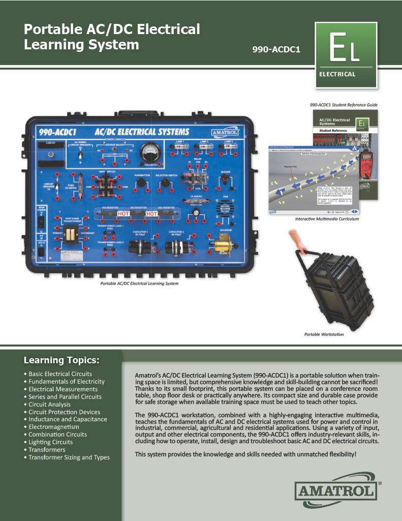 Amatrol Portable AC/DC Electrical Trainer 990-ACDC1