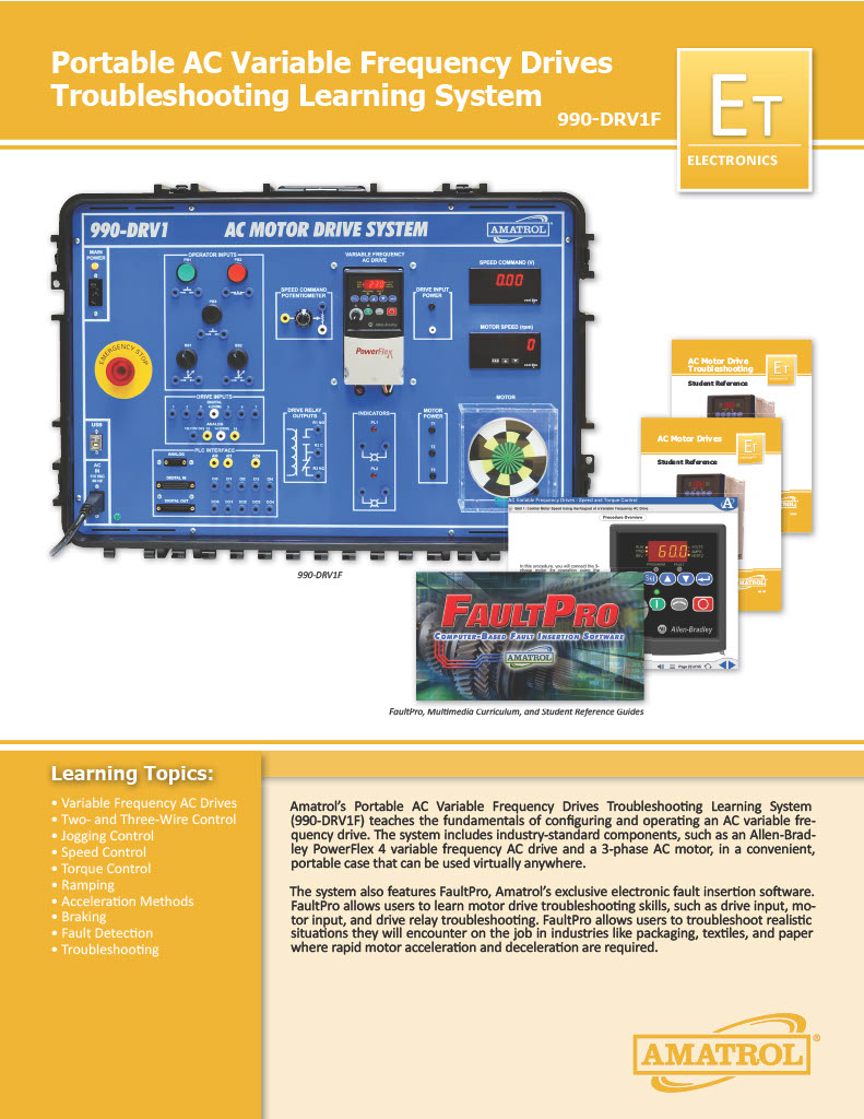 Amatrol Portable AC Variable Frequency Drives Troubleshooting 