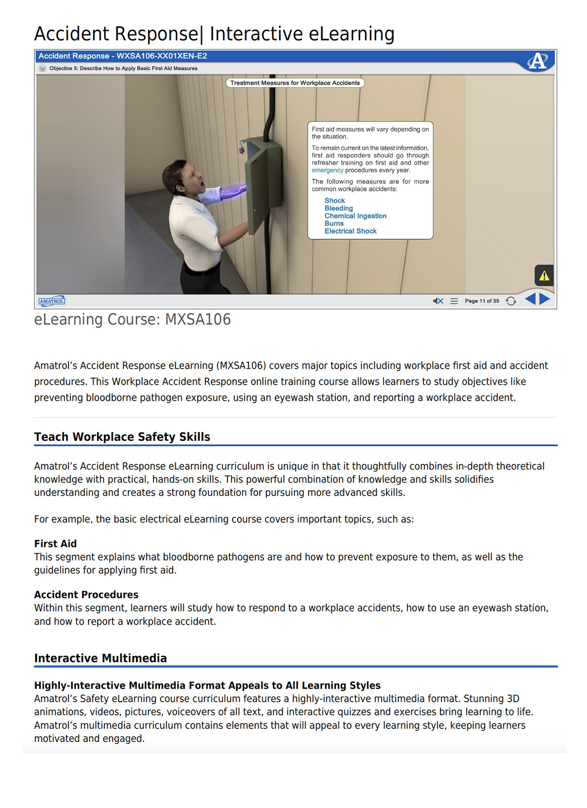 Amatrol eLearning Safety Curriculum MXSA106