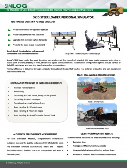 Simlog Skid Steer Loader Personal Simulator Brochure